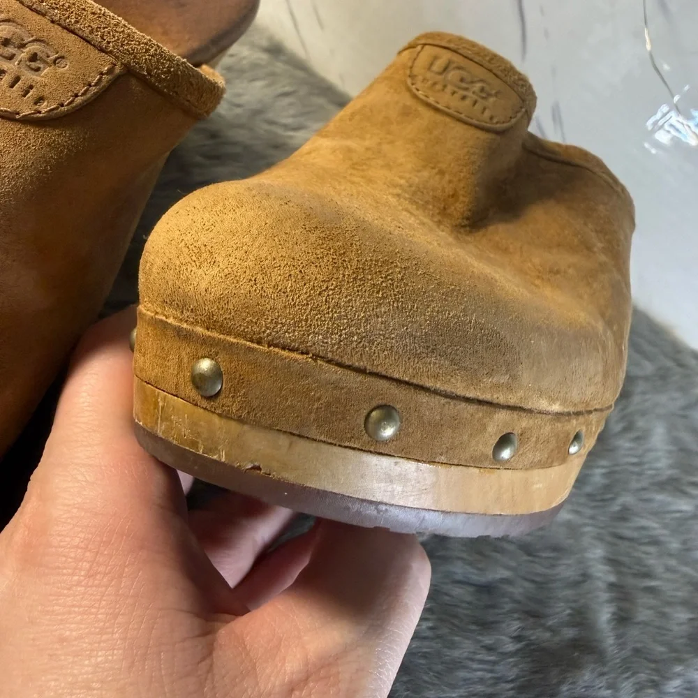 UGG Women's Brown Suede Clogs - Picture 9 of 13